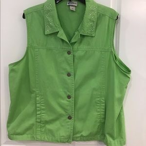Cotton Vest with Rhinestones Sz 1X